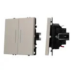 Механизм выключателя двухклавишный проходной LED SWT-NOBE-MKP2-SFPL-L-CA (230V 10A) Arlight 059421
