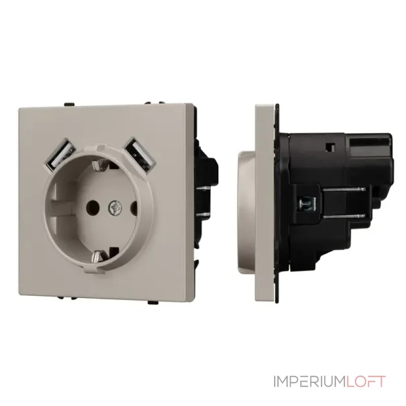 Розетка с заземлением со шторками с USB тип А+А софт-тач SCT-MUAA-SFPL-CA (250V 16A) Arlight 059442(1) Розетка с заземлением со шторками с USB тип А+А софт-тач SCT-MUAA-SFPL-CA (250V 16A) Arlight 059442(1)