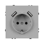 Розетка с заземлением со шторками с USB тип А+А софт-тач SCT-MUAA-SFPL-IS (250V 16A) Arlight 059443(1)