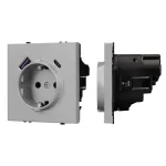 Розетка с заземлением со шторками с USB тип А+С софт-тач SCT-MUAC-SFPL-IS (250V 16A) Arlight 059445(1)