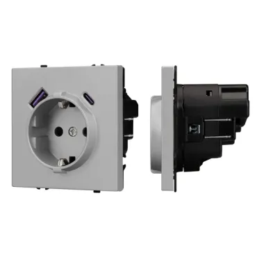 Розетка с заземлением со шторками с USB тип А+С софт-тач SCT-MUAC-SFPL-IS (250V 16A) Arlight 059445(1) Розетка с заземлением со шторками с USB тип А+С софт-тач SCT-MUAC-SFPL-IS (250V 16A) Arlight 059445(1)