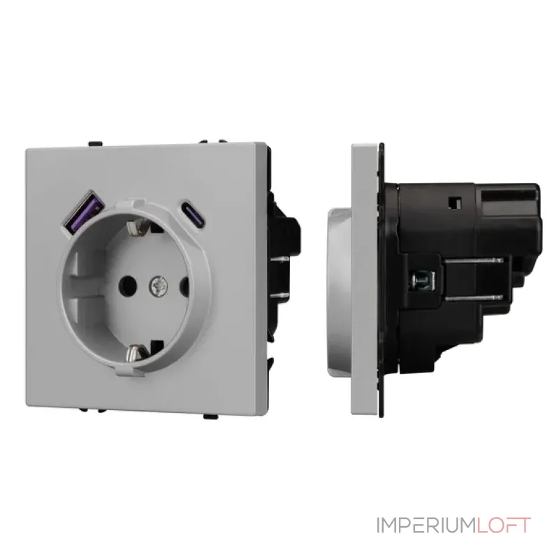Розетка с заземлением со шторками с USB тип А+С софт-тач SCT-MUAC-SFPL-IS (250V 16A) Arlight 059445(1) Розетка с заземлением со шторками с USB тип А+С софт-тач SCT-MUAC-SFPL-IS (250V 16A) Arlight 059445(1)