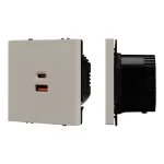 Механизм розетки с быстрой USB зарядкой SCT-NOBE-MUAC-SFPL-FC-CA (65W QC3) Arlight 059446