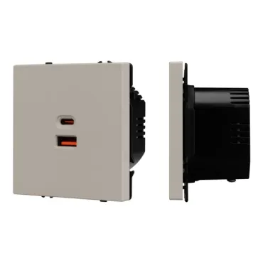 Механизм розетки с быстрой USB зарядкой SCT-NOBE-MUAC-SFPL-FC-CA (65W QC3) Arlight 059446