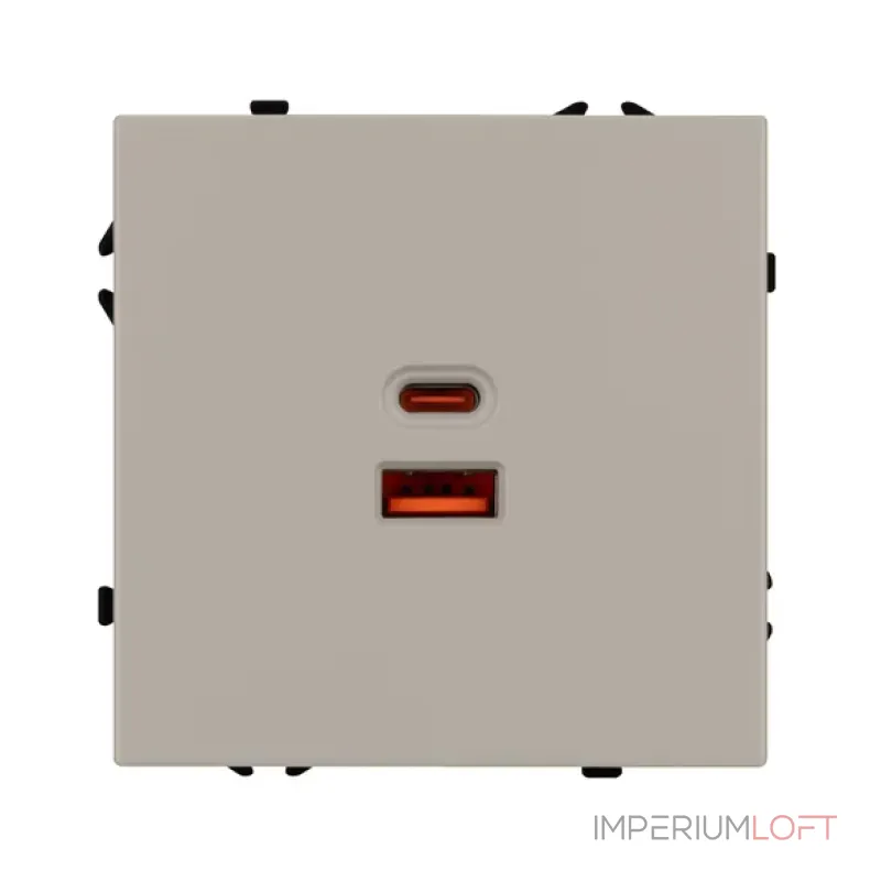 Механизм розетки с быстрой USB зарядкой SCT-NOBE-MUAC-SFPL-FC-CA (65W QC3) Arlight 059446