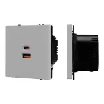 Механизм розетки с быстрой USB зарядкой SCT-NOBE-MUAC-SFPL-FC-IS (65W QC3) Arlight 059447