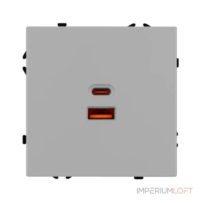 Механизм розетки с быстрой USB зарядкой SCT-NOBE-MUAC-SFPL-FC-IS (65W QC3) Arlight 059447