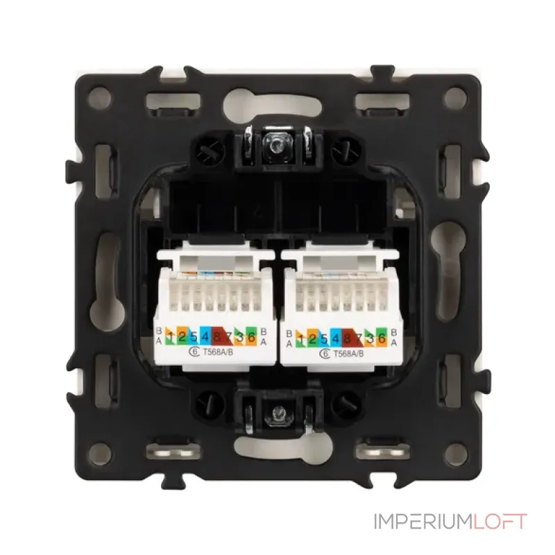 Механизм сдвоенной компьютерной розетки SCT-NOBE-MPC2-SFPL-CA (RJ-45 CAT6) Arlight 059450