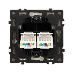 Розетка компьютерная двойная софт-тач SCT-MPC2-SFPL-IS (2хRJ-45 CAT6) Arlight 059451(1)
