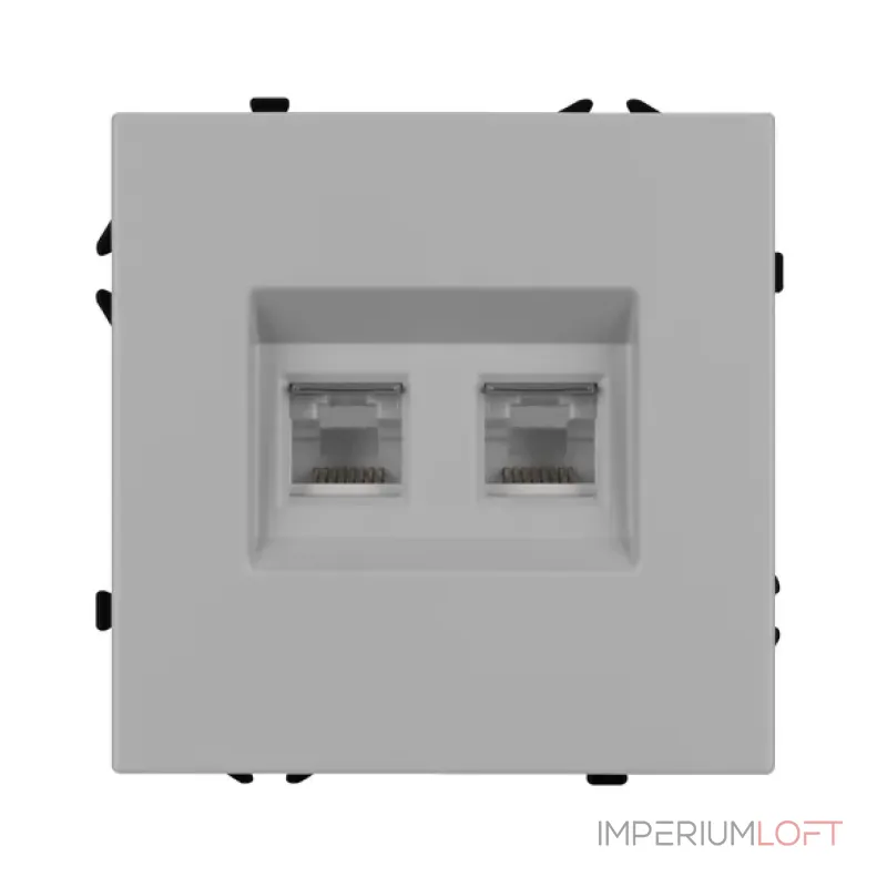 Механизм сдвоенной компьютерной розетки SCT-NOBE-MPC2-SFPL-IS (RJ-45 CAT6) Arlight 059451