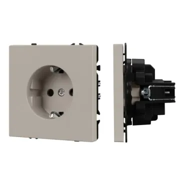 Розетка с заземлением со шторками софт-тач SCT-MEU-SFPL-CA (250V 16A) Arlight 059452(1)