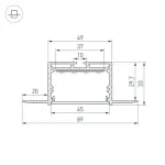 Профиль LINIA45-FANTOM-3000 ANOD Arlight 059471