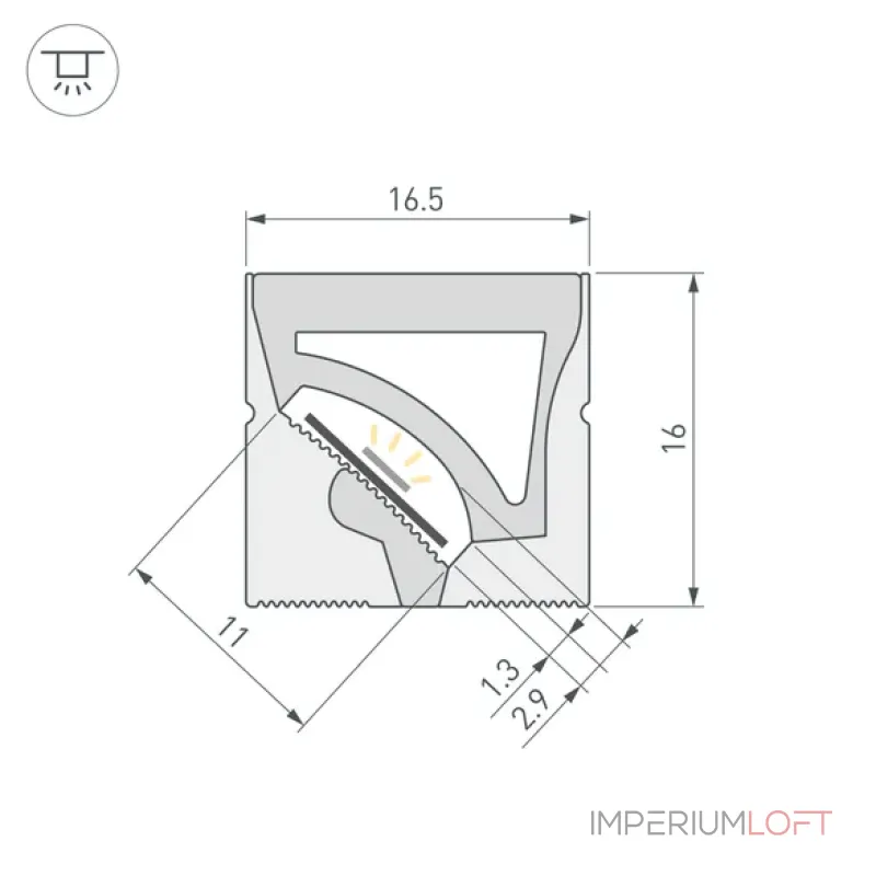 Гибкий профиль WPH-FLEX-1616-TWIST-S11-20m WHITE Arlight 059874