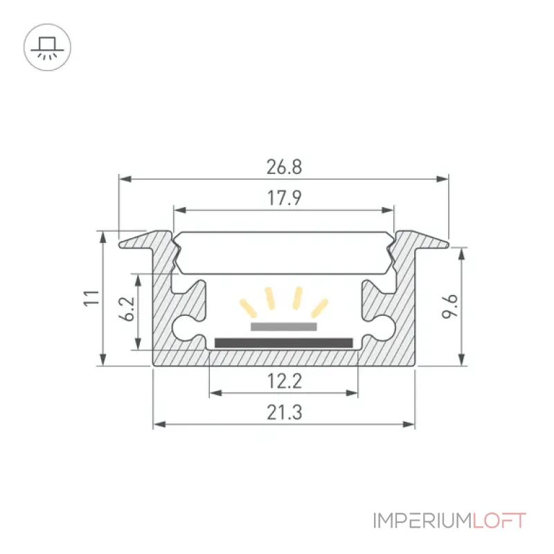 Профиль FLOOR27-H11-F-2000 ANOD Arlight 060247 Профиль FLOOR27-H11-F-2000 ANOD Arlight 060247