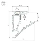 Профиль SHELF-600-2000 ANOD Arlight 060498