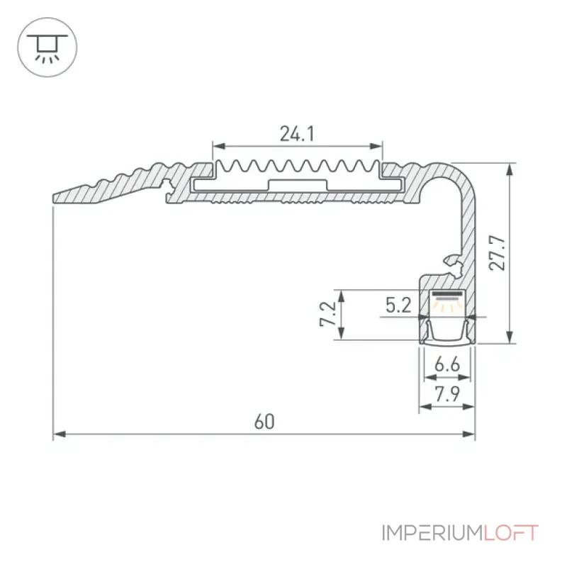 Профиль STAIR-W60-2000 ANOD Arlight 060866
