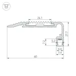 Профиль STAIR-W60-2000 ANOD BLACK Arlight 060867
