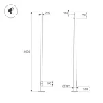 Опора фланцевая OXOR-OK-D75-L10000 (BK) Arlight 061044