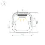 Профиль LINE-D-1111-2000 SQUARE ANOD Arlight 061084