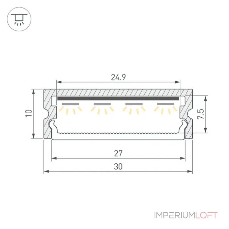 Профиль LINE-3010-2000 ANOD Arlight 061543