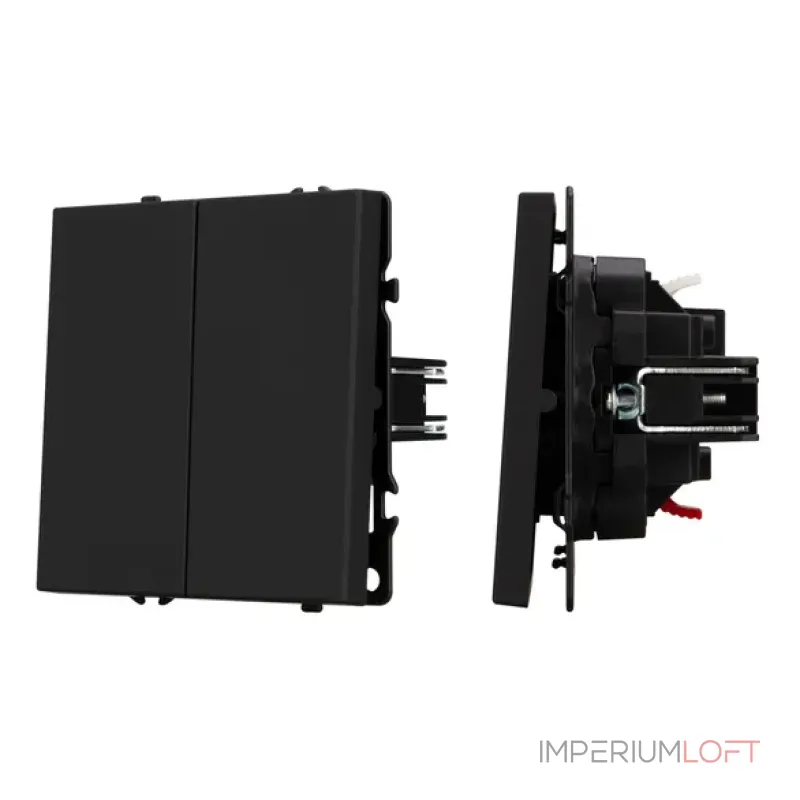 Механизм звонкового выключателя двухклавишный SWT-NOBE-MKR2-SFPL-BK (230V 10A) Arlight 061738 Механизм звонкового выключателя двухклавишный SWT-NOBE-MKR2-SFPL-BK (230V 10A) Arlight 061738