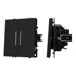 Выключатель звонковый 2 клавишный подсветка софт-тач SWT-MKR2-SFPL-L-BK (250V 10A) Arlight 061742(2)