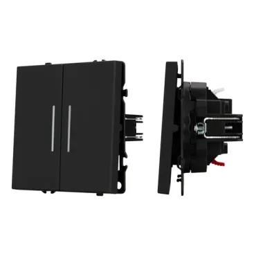 Выключатель звонковый 2 клавишный подсветка софт-тач SWT-MKR2-SFPL-L-BK (250V 10A) Arlight 061742(2) Выключатель звонковый 2 клавишный подсветка софт-тач SWT-MKR2-SFPL-L-BK (250V 10A) Arlight 061742(2)