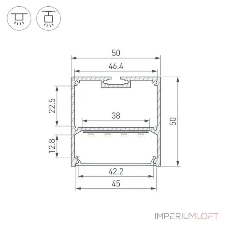 Профиль SL-LINE-5050-3000 ANOD (BY) Arlight 061754 Профиль SL-LINE-5050-3000 ANOD (BY) Arlight 061754