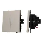 Выключатель звонковый 2 клавишный подсветка софт-тач SWT-MKR2-SFPL-L-CA (250V 10A) Arlight 061787(2)