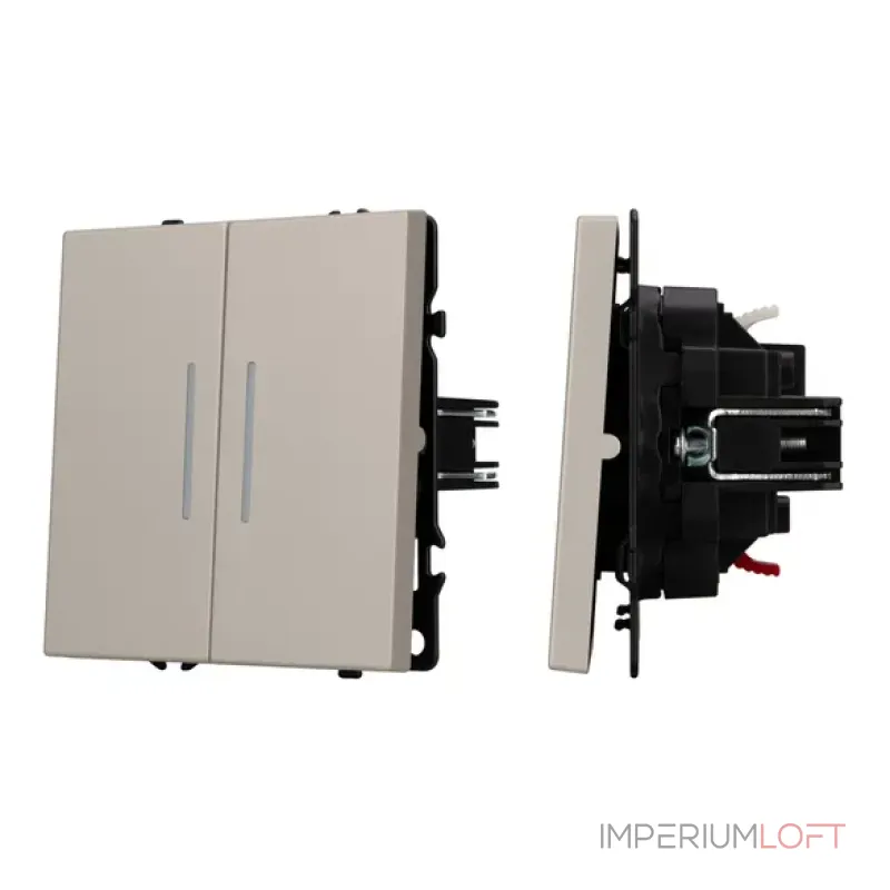 Выключатель звонковый 2 клавишный подсветка софт-тач SWT-MKR2-SFPL-L-CA (250V 10A) Arlight 061787(2) Выключатель звонковый 2 клавишный подсветка софт-тач SWT-MKR2-SFPL-L-CA (250V 10A) Arlight 061787(2)