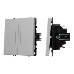 Механизм звонкового выключателя двухклавишный LED SWT-NOBE-MKR2-SFPL-L-IS (230V 10A) Arlight 061788(1)
