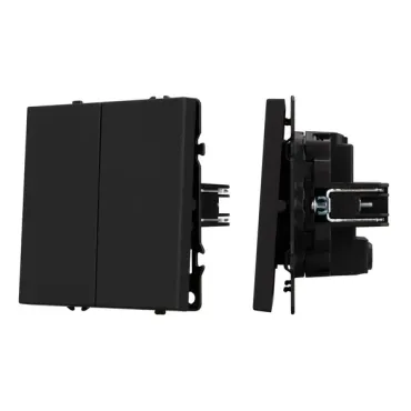 Механизм выключателя двухклавишный перекрёстный SWT-NOBE-MKX2-SFPL-BK (230V 10A) Arlight 061790