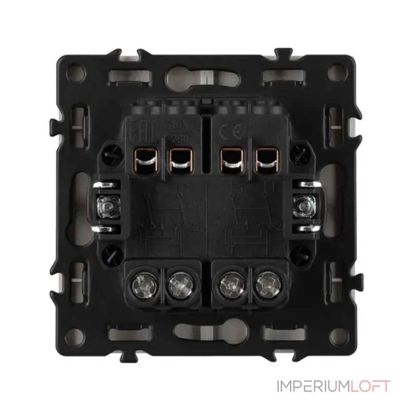 Механизм выключателя двухклавишный перекрёстный SWT-NOBE-MKX2-SFPL-CA (230V 10A) Arlight 061791 Механизм выключателя двухклавишный перекрёстный SWT-NOBE-MKX2-SFPL-CA (230V 10A) Arlight 061791