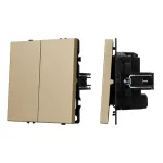 Механизм выключателя двухклавишный перекрёстный SWT-NOBE-MKX2-SFPL-GD (230V 10A) Arlight 061792