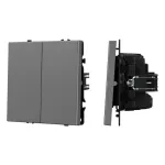 Выключатель перекрёстный 2 клавишный софт-тач SWT-MKX2-SFPL-GR (250V 10A) Arlight 061793(1)