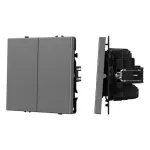 Механизм выключателя двухклавишный перекрёстный SWT-NOBE-MKX2-SFPL-GR (230V 10A) Arlight 061793