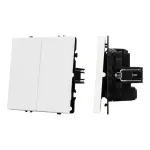 Выключатель перекрёстный 2 клавишный софт-тач SWT-MKX2-SFPL-WH (250V 10A) Arlight 061795(1)