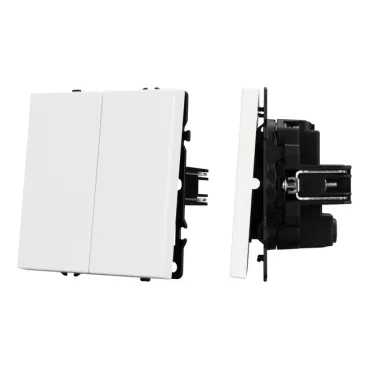 Выключатель перекрёстный 2 клавишный софт-тач SWT-MKX2-SFPL-WH (250V 10A) Arlight 061795(1)