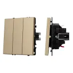 Выключатель 3 клавишный софт-тач SWT-MK03-SFPL-GD (250V 10A) Arlight 061798(1)