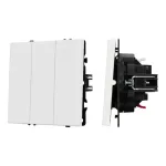Механизм выключателя трехклавишный непроходной SWT-NOBE-MK03-SFPL-WH (230V 10A) Arlight 061801