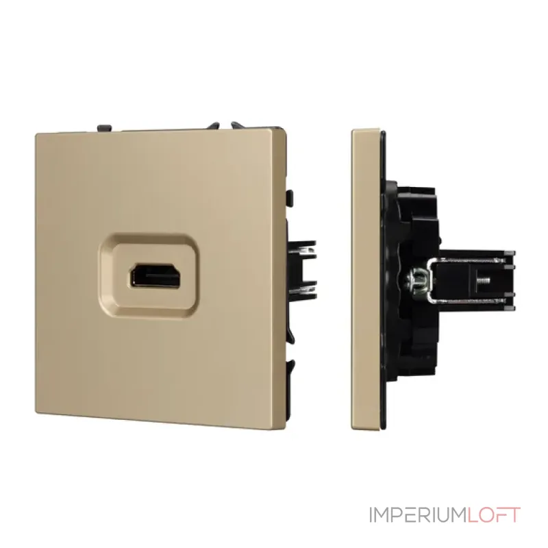 Механизм HDMI розетки SCT-NOBE-MHD1-SFPL-GD Arlight 061843 Механизм HDMI розетки SCT-NOBE-MHD1-SFPL-GD Arlight 061843