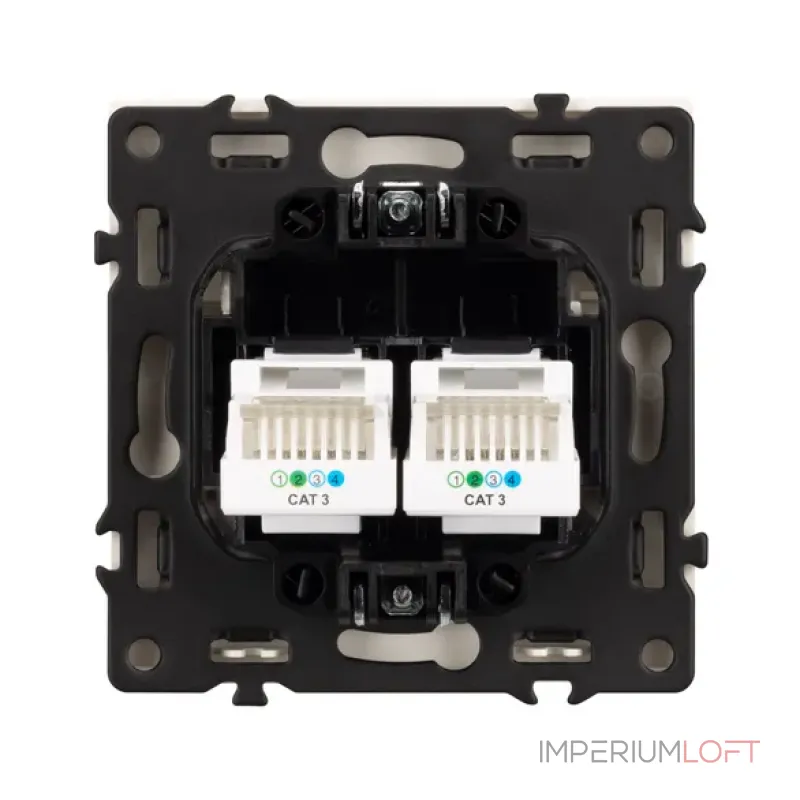 Розетка телефонная двойная софт-тач SCT-MTL2-SFPL-CA (2хRJ-11 4C) Arlight 061889(1)