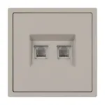 Розетка телефонная двойная софт-тач SCT-MTL2-SFPL-CA (2хRJ-11 4C) Arlight 061889(1)