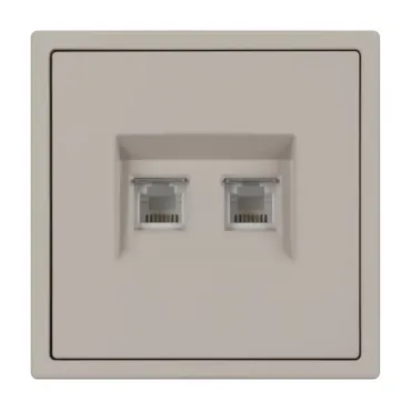 Розетка телефонная двойная софт-тач SCT-MTL2-SFPL-CA (2хRJ-11 4C) Arlight 061889(1)