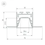 Профиль LINIA32-FANTOM-TRAY-3000 ANOD Arlight 062190
