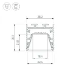 Профиль LINE-3535-TRAY-2000 BLACK Arlight 062192