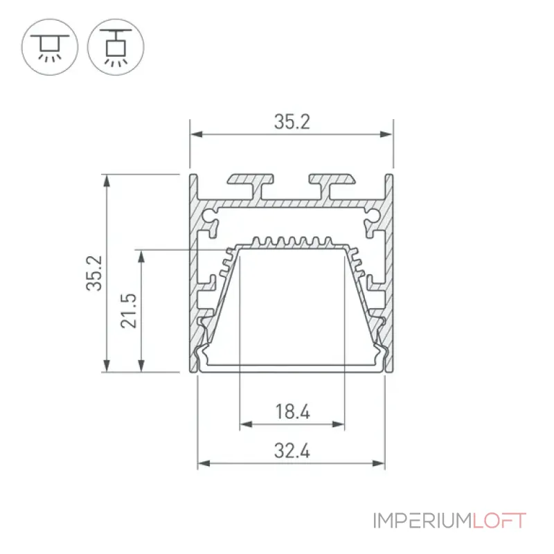 Профиль LINE-3535-TRAY-3000 BLACK Arlight 062196