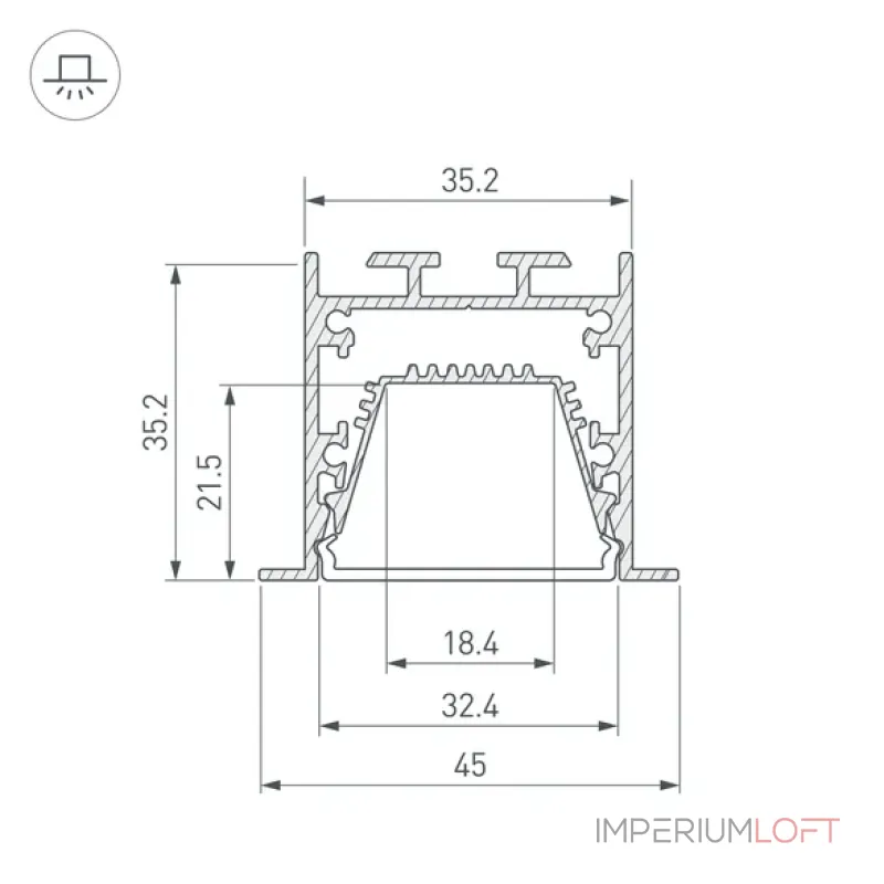 Профиль LINIA45-F-TRAY-3000 BLACK Arlight 062242 Профиль LINIA45-F-TRAY-3000 BLACK Arlight 062242