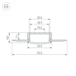 Профиль FANTOM-W20-H10-3000 ANOD Arlight 062556