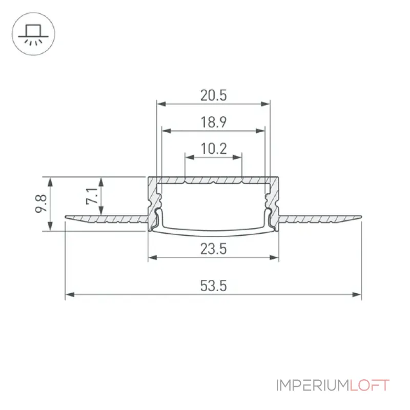Профиль FANTOM-W20-H10-3000 ANOD Arlight 062556 Профиль FANTOM-W20-H10-3000 ANOD Arlight 062556